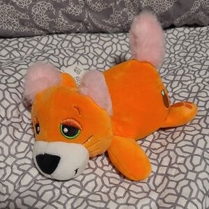 Orange Stuffed Animal Toy with Pink Ears